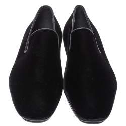 Pre Owned Salvatore Ferragamo Black Velvet Loafers Size 42