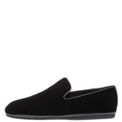 Pre Owned Salvatore Ferragamo Black Velvet Loafers Size 42