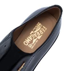 Pre Owned Salvatore Ferragamo Black Leather Laceless Oxford Shoes Size 42