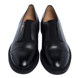 Pre Owned Salvatore Ferragamo Black Leather Laceless Oxford Shoes Size 42