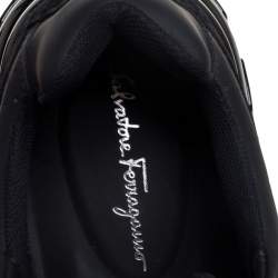 Salvatore Ferragamo Black Suede And Leather Booster 4 Low Top Sneakers Size 44