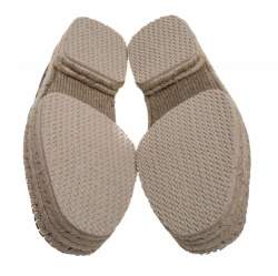 Salvatore Ferragamo Black Leather And Jute Espadrilles  Size 44