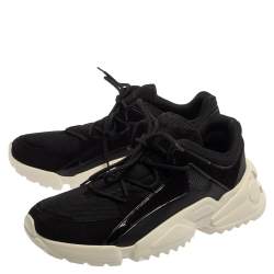 Salvatore Ferragamo Black Suede And Mesh Skylar Sneakers Size 44 
