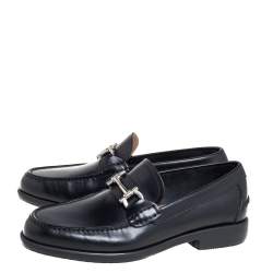 مملوكة مسبقًا حذاء لوفرز سالفاتورى فيراغامو فاراوان جلد أسود مقاس 39.5