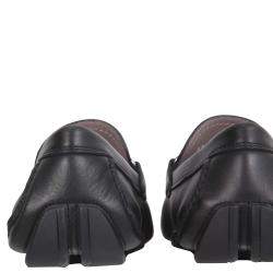 Pre Owned Salvatore Ferragamo Black Leather Gancini Driver Loafers Size US 8 EU 41