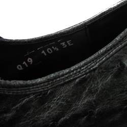 مملوكة مسبقًا Salvatore Ferragamo Dark Grey Ostrich Leather Gris Oxfords Size 44