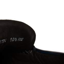 Pre Owned Salvatore Ferragamo Navy Blue/Black Woven Leather Parigi Gancio Bit Loafers Size 44.5