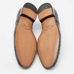 Pre Owned حذاء أوكسفورد سالفاتوري فيراغامو غريس جلد نعام أخضر مزرق مقاس 41