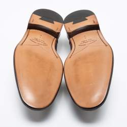 Pre Owned Salvatore Ferragamo Brown Leather Brogue Lace Up Derby Size 43