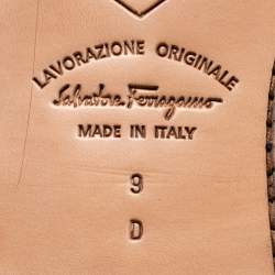 Pre Owned Salvatore Ferragamo Brown Leather Brogue Lace Up Derby Size 43