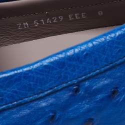 Pre Owned Salvatore Ferragamo Blue Ostrich Leather Loafers Size 42 