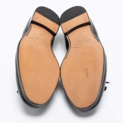 Pre Owned Salvatore Ferragamo Black Leather Tassel Loafers Size 41.5 