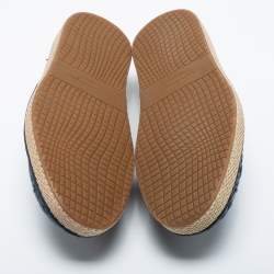 Pre Owned Salvatore Ferragamo Navy Blue Crocodile Leather Lampedusa Espadrilles Size 41.5