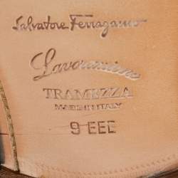 Pre Owned Salvatore Ferragamo Black Alligator Nordland Derby Size 43