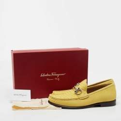 Salvatore Ferragamo Yellow Python Mason Loafers Size 42