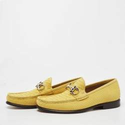 Salvatore Ferragamo Yellow Python Mason Loafers Size 42