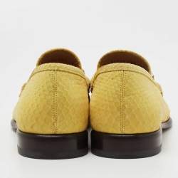 Salvatore Ferragamo Yellow Python Mason Loafers Size 42