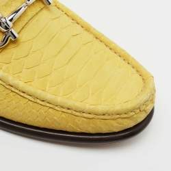 Salvatore Ferragamo Yellow Python Mason Loafers Size 42