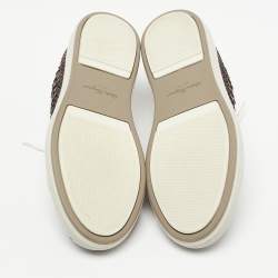 Pre Owned Salvatore Ferragamo Brown Python Leather Low Top Sneakers Size 40.5