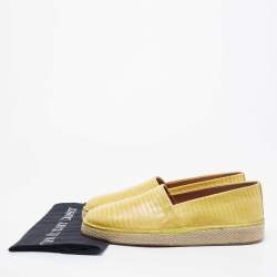 Salvatore Ferragamo Yellow Lizard Lampedusa Espadrille Flats Size 42.5