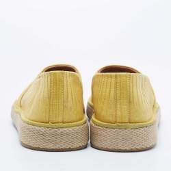 Salvatore Ferragamo Yellow Lizard Lampedusa Espadrille Flats Size 42.5
