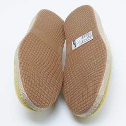 Salvatore Ferragamo Yellow Lizard Lampedusa Espadrille Flats Size 42.5