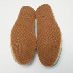 Salvatore Ferragamo Turquoise Lizard Lampedusa Espadrilles Size 42