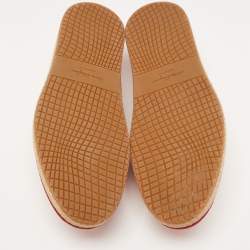 Salvatore Ferragamo Red Lizard Leather Lampedusa Espadrilles Size 44.5 