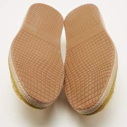 Salvatore Ferragamo Yellow Lizard Lampedusa Slip On Espadrilles Size 43.5