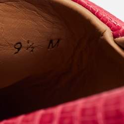 Salvatore Ferragamo Red Lizard Leather Lampedusa Slip-On Espadrilles Size 43.5