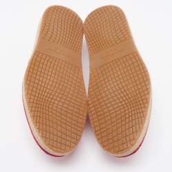 Salvatore Ferragamo Red Lizard Leather Lampedusa Slip-On Espadrilles Size 43.5