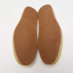 Salvatore Ferragamo Yellow Lizard Leather Lampedusa Slip On Espadrilles Size 44.5