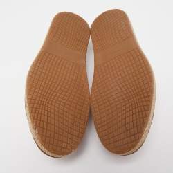 Pre Owned Salvatore Ferragamo Brown Croc Leather Lampedusa Slip On Espadrilles Size 44.5