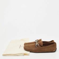 مملوكة مسبقًا Salvatore Ferragamo Brown Suede Parigi Loafers Size 44.5 