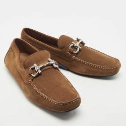 مملوكة مسبقًا Salvatore Ferragamo Brown Suede Parigi Loafers Size 44.5 