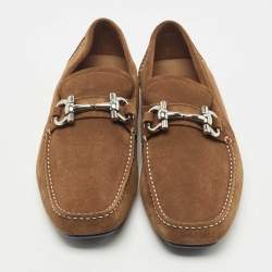 مملوكة مسبقًا Salvatore Ferragamo Brown Suede Parigi Loafers Size 44.5 