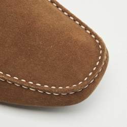 مملوكة مسبقًا Salvatore Ferragamo Brown Suede Parigi Loafers Size 44.5 