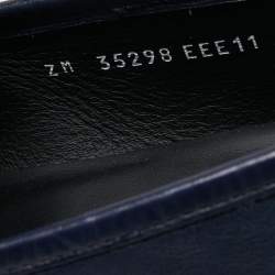 Pre Owned Salvatore Ferragamo Navt Blue Leather Connor Slip On Loafers Size 45