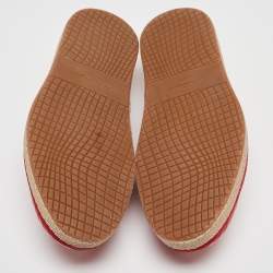 Salvatore Ferragamo Red Lizard Leather Lampedusa Slip-On Espadrilles Size 43