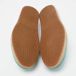 Salvatore Ferragamo Turquoise Lizard Lampedusa Espadrilles Size 43
