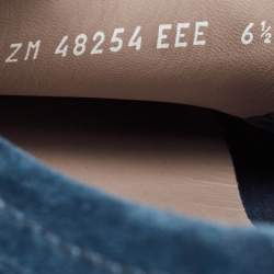 Pre Owned Salvatore Ferragamo Blue Suede Gancini Loafers Size 40.5