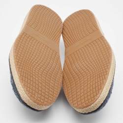 Pre Owned Salvatore Ferragamo Blue Crocodile Lampedusa Espadrilles Size 42