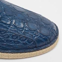 Pre Owned Salvatore Ferragamo Blue Crocodile Lampedusa Espadrilles Size 42