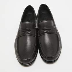 Salvatore Ferragamo Black Leather Connor Penny Loafers Size 40.5