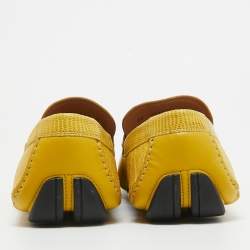 Pre Owned Salvatore Ferragamo Yellow Lizard Sardegna Loafers Size 43