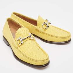 Salvatore Ferragamo Yellow Python Mason Loafers Size 41