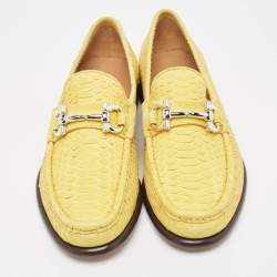 Salvatore Ferragamo Yellow Python Mason Loafers Size 41