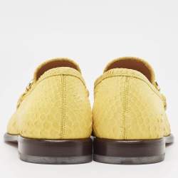 Salvatore Ferragamo Yellow Python Mason Loafers Size 41