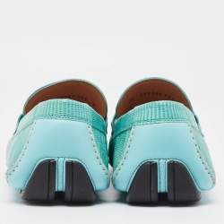 Salvatore Ferragamo Aqua Green Lizard Sardegna Loafers Size 43