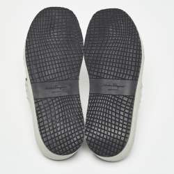 Salvatore Ferragamo Grey Ostrich Lutfi Platform Slides Size 40.5
